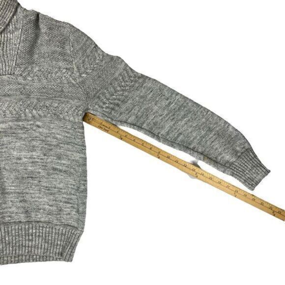 Label Of Graded Goods Sweater Mens Sz Medium Grey Shawl Neck Fishermen Pullover - Picture 13 of 16